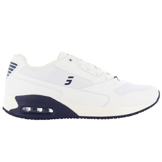 Justin Leather Trainer for Men White with Navy Size 6.5/40