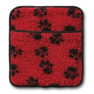 Micro Hottie With Lambswool Red Fleece/Black Pawprint