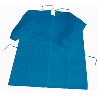 Gown Protection L Sleeves/cuffs non sterile Blue (10)