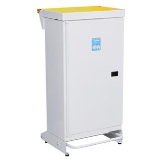 Clinical Waste Bin 80L Yellow Lid "Waste For Incineration"
