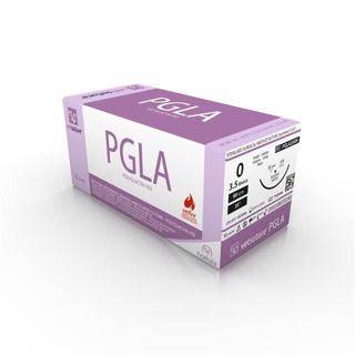 VetSuture   PGLA 0 (3.5 Metric), 30mm 3/8 Rnd Tap Pt., 90cm Length (12)